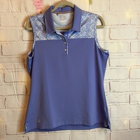 Adidas Sleeveless Golf Button Up Collar Top Large - Picture 9 of 9